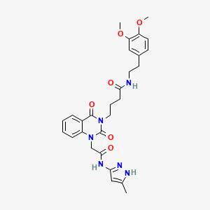 N-[2-(3,4-dimethoxyphenyl)ethyl]-4-(1-{[(3-methyl-1H-pyrazol-5-yl)carbamoyl]methyl}-2,4-dioxo-1,2,3,4-tetrahydroquinazolin-3-yl)butanamide