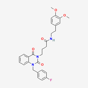 N-[2-(3,4-dimethoxyphenyl)ethyl]-4-{1-[(4-fluorophenyl)methyl]-2,4-dioxo-1,2,3,4-tetrahydroquinazolin-3-yl}butanamide