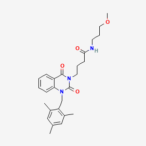 4-{2,4-dioxo-1-[(2,4,6-trimethylphenyl)methyl]-1,2,3,4-tetrahydroquinazolin-3-yl}-N-(3-methoxypropyl)butanamide