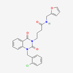 molecular formula C24H22ClN3O4 B6517529 4-{1-[(2-chlorophenyl)methyl]-2,4-dioxo-1,2,3,4-tetrahydroquinazolin-3-yl}-N-[(furan-2-yl)methyl]butanamide CAS No. 899919-95-0