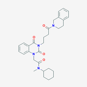 N-cyclohexyl-2-{2,4-dioxo-3-[4-oxo-4-(1,2,3,4-tetrahydroisoquinolin-2-yl)butyl]-1,2,3,4-tetrahydroquinazolin-1-yl}-N-methylacetamide