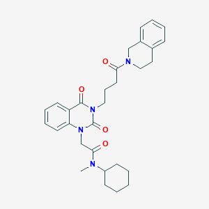 molecular formula C30H36N4O4 B6517531 N-cyclohexyl-2-{2,4-dioxo-3-[4-oxo-4-(1,2,3,4-tetrahydroisoquinolin-2-yl)butyl]-1,2,3,4-tetrahydroquinazolin-1-yl}-N-methylacetamide CAS No. 899920-12-8