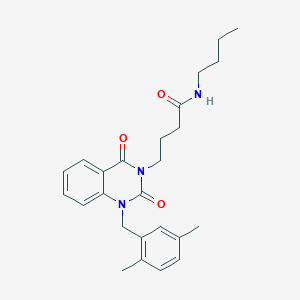 molecular formula C25H31N3O3 B6517533 N-butyl-4-{1-[(2,5-dimethylphenyl)methyl]-2,4-dioxo-1,2,3,4-tetrahydroquinazolin-3-yl}butanamide CAS No. 899786-63-1