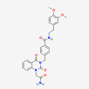 4-{[1-(carbamoylmethyl)-2,4-dioxo-1,2,3,4-tetrahydroquinazolin-3-yl]methyl}-N-[2-(3,4-dimethoxyphenyl)ethyl]benzamide