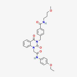 molecular formula C30H32N4O6 B6517543 4-[(1-{[(4-ethoxyphenyl)carbamoyl]methyl}-2,4-dioxo-1,2,3,4-tetrahydroquinazolin-3-yl)methyl]-N-(3-methoxypropyl)benzamide CAS No. 931320-09-1