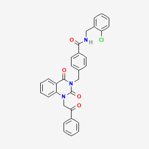 molecular formula C31H24ClN3O4 B6517547 N-[(2-chlorophenyl)methyl]-4-{[2,4-dioxo-1-(2-oxo-2-phenylethyl)-1,2,3,4-tetrahydroquinazolin-3-yl]methyl}benzamide CAS No. 931320-16-0