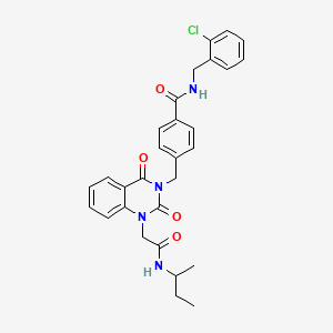 molecular formula C29H29ClN4O4 B6517555 4-[(1-{[(butan-2-yl)carbamoyl]methyl}-2,4-dioxo-1,2,3,4-tetrahydroquinazolin-3-yl)methyl]-N-[(2-chlorophenyl)methyl]benzamide CAS No. 931360-95-1