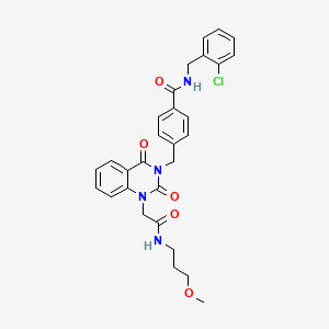 molecular formula C29H29ClN4O5 B6517559 N-[(2-chlorophenyl)methyl]-4-[(1-{[(3-methoxypropyl)carbamoyl]methyl}-2,4-dioxo-1,2,3,4-tetrahydroquinazolin-3-yl)methyl]benzamide CAS No. 931731-76-9