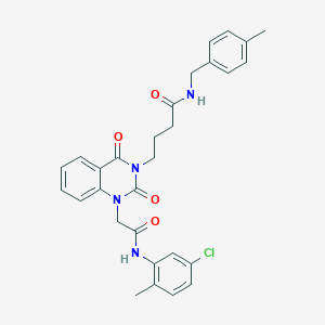 molecular formula C29H29ClN4O4 B6517564 4-(1-{[(5-chloro-2-methylphenyl)carbamoyl]methyl}-2,4-dioxo-1,2,3,4-tetrahydroquinazolin-3-yl)-N-[(4-methylphenyl)methyl]butanamide CAS No. 899926-98-8