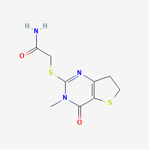 molecular formula C9H11N3O2S2 B6517595 2-({3-methyl-4-oxo-3H,4H,6H,7H-thieno[3,2-d]pyrimidin-2-yl}sulfanyl)acetamide CAS No. 869075-77-4