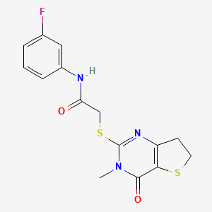 N-(3-fluorophenyl)-2-({3-methyl-4-oxo-3H,4H,6H,7H-thieno[3,2-d]pyrimidin-2-yl}sulfanyl)acetamide