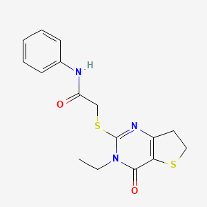2-({3-ethyl-4-oxo-3H,4H,6H,7H-thieno[3,2-d]pyrimidin-2-yl}sulfanyl)-N-phenylacetamide
