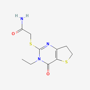 molecular formula C10H13N3O2S2 B6517656 2-({3-ethyl-4-oxo-3H,4H,6H,7H-thieno[3,2-d]pyrimidin-2-yl}sulfanyl)acetamide CAS No. 869076-31-3