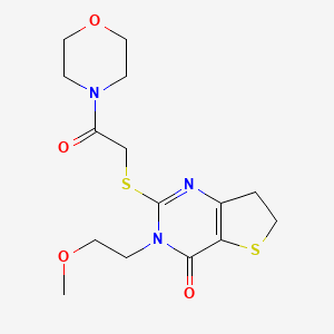 molecular formula C15H21N3O4S2 B6517704 3-(2-methoxyethyl)-2-{[2-(morpholin-4-yl)-2-oxoethyl]sulfanyl}-3H,4H,6H,7H-thieno[3,2-d]pyrimidin-4-one CAS No. 893370-70-2