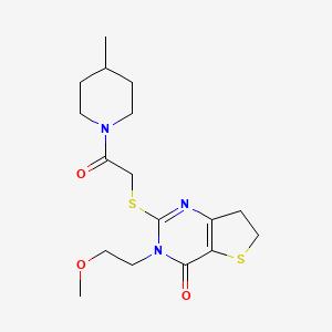 3-(2-methoxyethyl)-2-{[2-(4-methylpiperidin-1-yl)-2-oxoethyl]sulfanyl}-3H,4H,6H,7H-thieno[3,2-d]pyrimidin-4-one