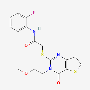N-(2-fluorophenyl)-2-{[3-(2-methoxyethyl)-4-oxo-3H,4H,6H,7H-thieno[3,2-d]pyrimidin-2-yl]sulfanyl}acetamide