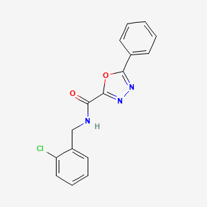 molecular formula C16H12ClN3O2 B6517741 N-[(2-chlorophenyl)methyl]-5-phenyl-1,3,4-oxadiazole-2-carboxamide CAS No. 931321-57-2