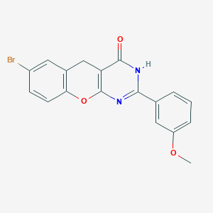 molecular formula C18H13BrN2O3 B6517777 7-bromo-2-(3-methoxyphenyl)-3H,4H,5H-chromeno[2,3-d]pyrimidin-4-one CAS No. 902879-10-1