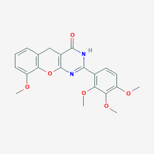 molecular formula C21H20N2O6 B6517783 9-methoxy-2-(2,3,4-trimethoxyphenyl)-3H,4H,5H-chromeno[2,3-d]pyrimidin-4-one CAS No. 902879-48-5