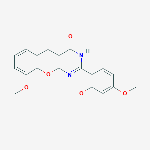 2-(2,4-dimethoxyphenyl)-9-methoxy-3H,4H,5H-chromeno[2,3-d]pyrimidin-4-one