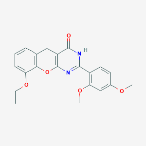 molecular formula C21H20N2O5 B6517803 2-(2,4-dimethoxyphenyl)-9-ethoxy-3H,4H,5H-chromeno[2,3-d]pyrimidin-4-one CAS No. 902879-85-0
