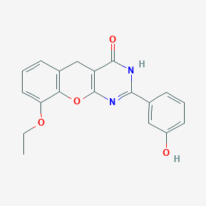 molecular formula C19H16N2O4 B6517810 9-ethoxy-2-(3-hydroxyphenyl)-3H,4H,5H-chromeno[2,3-d]pyrimidin-4-one CAS No. 902879-87-2