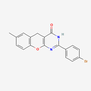 molecular formula C18H13BrN2O2 B6517818 2-(4-bromophenyl)-7-methyl-3H,4H,5H-chromeno[2,3-d]pyrimidin-4-one CAS No. 902880-05-1