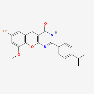 molecular formula C21H19BrN2O3 B6517866 7-bromo-9-methoxy-2-[4-(propan-2-yl)phenyl]-3H,4H,5H-chromeno[2,3-d]pyrimidin-4-one CAS No. 902856-13-7