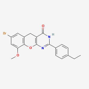 molecular formula C20H17BrN2O3 B6517869 7-bromo-2-(4-ethylphenyl)-9-methoxy-3H,4H,5H-chromeno[2,3-d]pyrimidin-4-one CAS No. 902856-15-9
