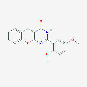 molecular formula C19H16N2O4 B6517872 2-(2,5-dimethoxyphenyl)-3H,4H,5H-chromeno[2,3-d]pyrimidin-4-one CAS No. 902856-25-1