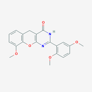 molecular formula C20H18N2O5 B6517874 2-(2,5-dimethoxyphenyl)-9-methoxy-3H,4H,5H-chromeno[2,3-d]pyrimidin-4-one CAS No. 902856-28-4