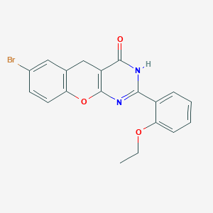 molecular formula C19H15BrN2O3 B6517905 7-bromo-2-(2-ethoxyphenyl)-3H,4H,5H-chromeno[2,3-d]pyrimidin-4-one CAS No. 902856-68-2