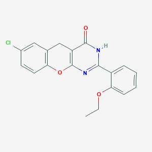 molecular formula C19H15ClN2O3 B6517909 7-chloro-2-(2-ethoxyphenyl)-3H,4H,5H-chromeno[2,3-d]pyrimidin-4-one CAS No. 902856-70-6