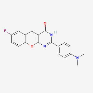 molecular formula C19H16FN3O2 B6517921 2-[4-(dimethylamino)phenyl]-7-fluoro-3H,4H,5H-chromeno[2,3-d]pyrimidin-4-one CAS No. 902857-16-3