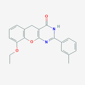 molecular formula C20H18N2O3 B6517930 9-ethoxy-2-(3-methylphenyl)-3H,4H,5H-chromeno[2,3-d]pyrimidin-4-one CAS No. 902886-33-3