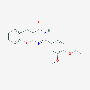 molecular formula C20H18N2O4 B6517936 2-(4-ethoxy-3-methoxyphenyl)-3H,4H,5H-chromeno[2,3-d]pyrimidin-4-one CAS No. 902886-39-9