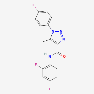 molecular formula C16H11F3N4O B6517975 N-(2,4-difluorophenyl)-1-(4-fluorophenyl)-5-methyl-1H-1,2,3-triazole-4-carboxamide CAS No. 950350-73-9