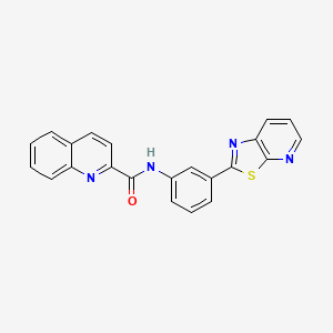 molecular formula C22H14N4OS B6518019 N-(3-{[1,3]thiazolo[5,4-b]pyridin-2-yl}phenyl)quinoline-2-carboxamide CAS No. 902869-57-2