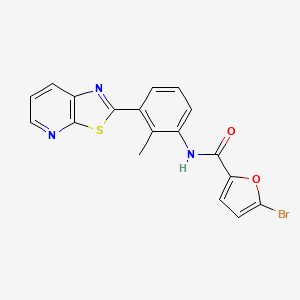 molecular formula C18H12BrN3O2S B6518024 5-bromo-N-(2-methyl-3-{[1,3]thiazolo[5,4-b]pyridin-2-yl}phenyl)furan-2-carboxamide CAS No. 863593-63-9