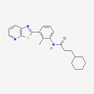 molecular formula C22H25N3OS B6518028 3-cyclohexyl-N-(2-methyl-3-{[1,3]thiazolo[5,4-b]pyridin-2-yl}phenyl)propanamide CAS No. 863593-73-1