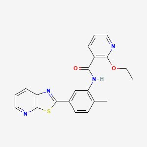 molecular formula C21H18N4O2S B6518039 2-ethoxy-N-(2-methyl-5-{[1,3]thiazolo[5,4-b]pyridin-2-yl}phenyl)pyridine-3-carboxamide CAS No. 902869-94-7