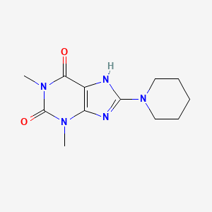 molecular formula C12H17N5O2 B6518048 1,3-dimethyl-8-(piperidin-1-yl)-2,3,6,7-tetrahydro-1H-purine-2,6-dione CAS No. 961-48-8