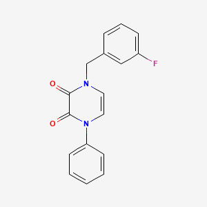 molecular formula C17H13FN2O2 B6518063 1-[(3-fluorophenyl)methyl]-4-phenyl-1,2,3,4-tetrahydropyrazine-2,3-dione CAS No. 904525-52-6