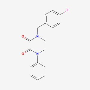 molecular formula C17H13FN2O2 B6518071 1-[(4-fluorophenyl)methyl]-4-phenyl-1,2,3,4-tetrahydropyrazine-2,3-dione CAS No. 904525-68-4