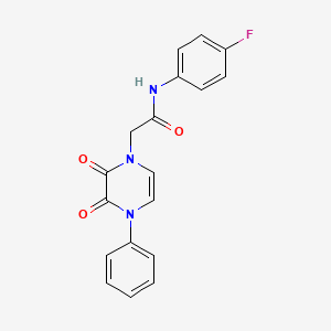 2-(2,3-dioxo-4-phenyl-1,2,3,4-tetrahydropyrazin-1-yl)-N-(4-fluorophenyl)acetamide
