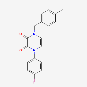 molecular formula C18H15FN2O2 B6518121 1-(4-fluorophenyl)-4-[(4-methylphenyl)methyl]-1,2,3,4-tetrahydropyrazine-2,3-dione CAS No. 904526-25-6