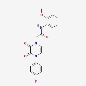 molecular formula C19H16FN3O4 B6518132 2-[4-(4-fluorophenyl)-2,3-dioxo-1,2,3,4-tetrahydropyrazin-1-yl]-N-(2-methoxyphenyl)acetamide CAS No. 904523-71-3