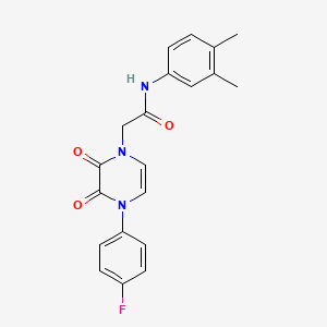 molecular formula C20H18FN3O3 B6518140 N-(3,4-dimethylphenyl)-2-[4-(4-fluorophenyl)-2,3-dioxo-1,2,3,4-tetrahydropyrazin-1-yl]acetamide CAS No. 904523-74-6