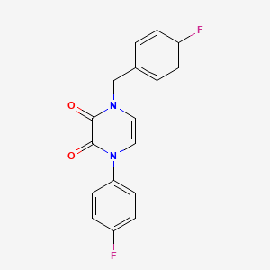 molecular formula C17H12F2N2O2 B6518150 1-(4-fluorophenyl)-4-[(4-fluorophenyl)methyl]-1,2,3,4-tetrahydropyrazine-2,3-dione CAS No. 904523-80-4