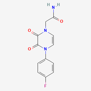 molecular formula C12H10FN3O3 B6518156 2-[4-(4-fluorophenyl)-2,3-dioxo-1,2,3,4-tetrahydropyrazin-1-yl]acetamide CAS No. 886886-46-0